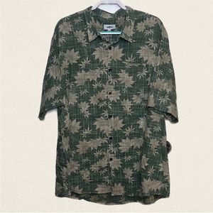 Vatpave Green Cotton Blend Hawaiian Short Sleeve Button Down Shirt NWT.